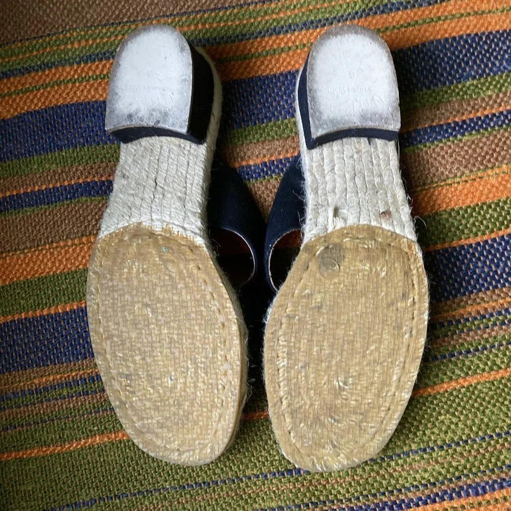 Unisa Black Canvas Sandals with‎ Jute Soles, Size 8B - Picture 5 of 8